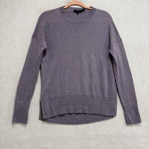 Theory Sweater Womens Small Purple Cashmere Crewneck Long Sleeve Knit Pullover